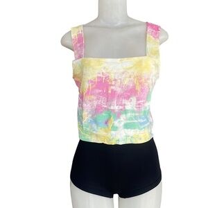 Just Polly Tie Die Sleeveless Top Size L